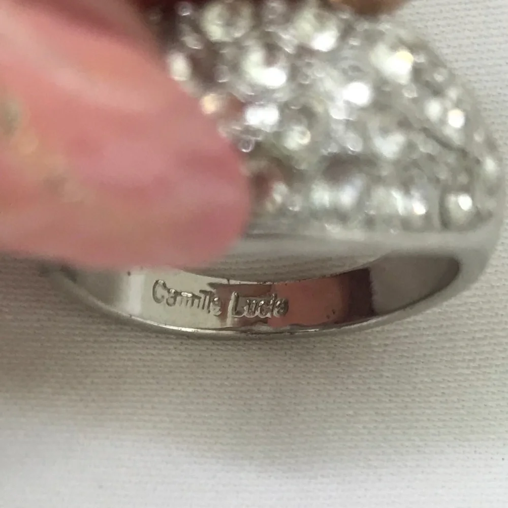 Camille Lucie Silver Sparkly Ring 5/25 - Picture 7 of 7